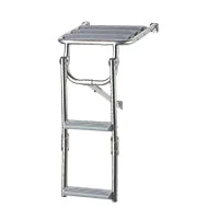 Platform Ladder - Stainless Steel 316 - 2 Plastic Steps - 600mm x 325mm (23-5/8" x 12-51/64")