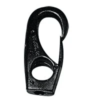 Snap Hook with Eye - Ø35/64" x 2-43/64" (14x68mm) - for Ø25/64" (10mm) Cord - Polyamide - Black