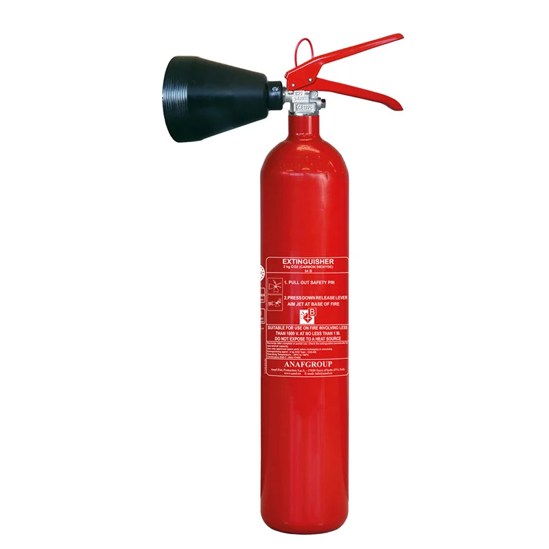 LALIZAS Fire Extinguisher CO2 4.4lbs (2kg) - SOLAS/MED Approved with Wall Bracket (EN)