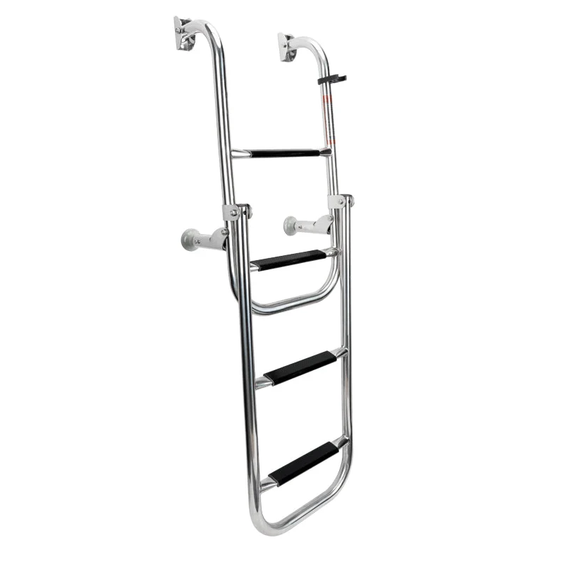 LALIZAS Foldable Boarding Ladder - 2+2 Steps - Stainless Steel 316 - 90° - 42" x 11" (1060 x 280mm)
