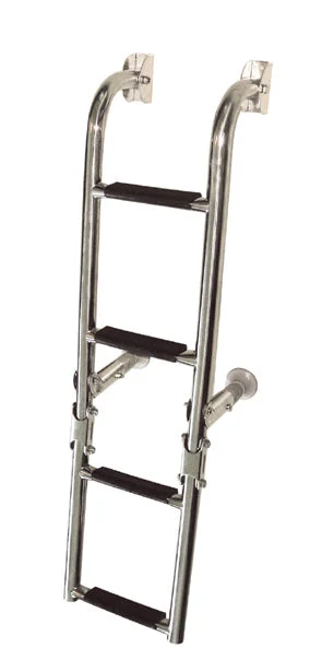 LALIZAS Foldable Boarding Ladder - 2+2 Steps - Stainless Steel 316 - 90° - 29.9" x 8" (760 x 205mm)
