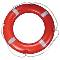 LALIZAS SOLAS/MED Lifebuoy Ring - 28.7" (73cm) - 5.5 lbs (2.5kg) - Retroreflective Tape - Orange
