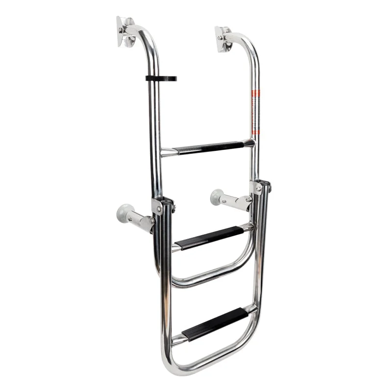 LALIZAS Foldable Boarding Ladder - 1+2 Steps - Stainless Steel 316 - 90° - 32" x 11" (810 x 280mm)