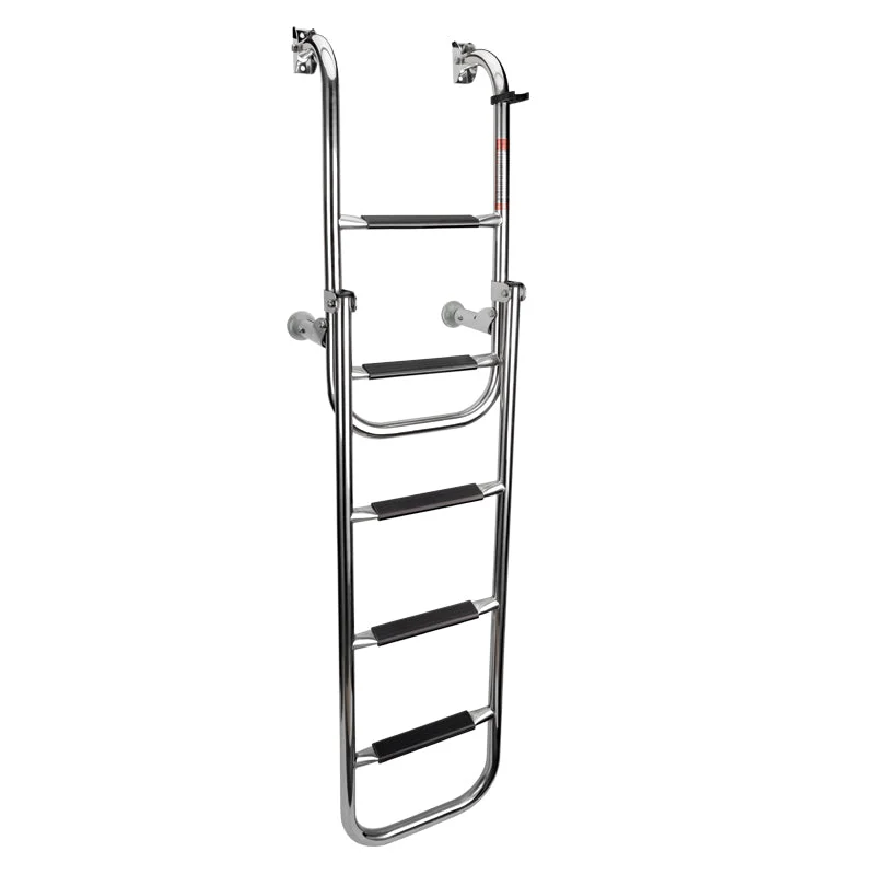LALIZAS Foldable Boarding Ladder - 2+3 Steps - Stainless Steel 316 - 90° - 53" x 11" (1325 x 280mm)