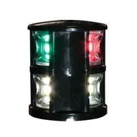 FOS LED 12 Tri-Colour & Anchor Light Deck Mounted Black Housing 12-15V - Red/Green/White LED