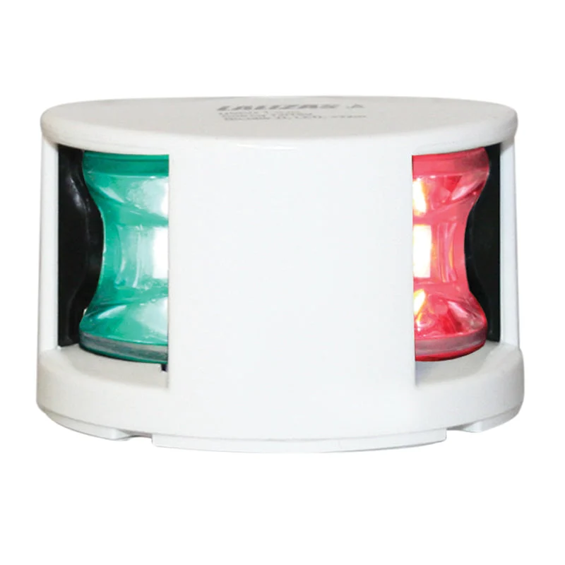 FOS LED 12 Bi-Colour Navigation Light Deck Mounted White Housing 12-15V - Red/Green LED