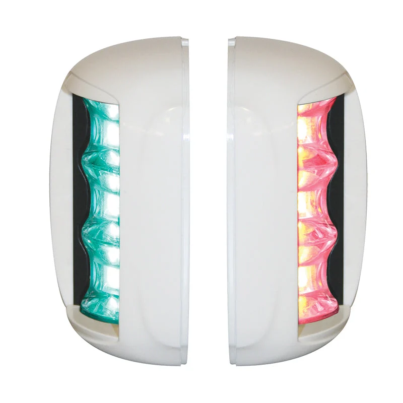 FOS LED 20 Starboard & Port Lights 112.5° Set White Housing 12-24V - Red/Green LED