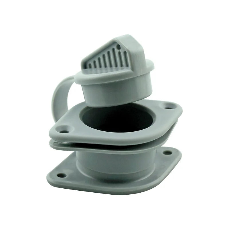 Non-Return Drain Valve Set with Plug - 25mm (1") Transom Mount - Grey - Self-Draining