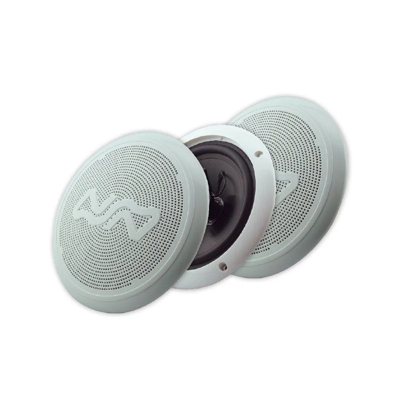 Two-Way Speakers - 100W - 6.5" (165mm) - Non-Magnetic - White - with Clip-On Cover - Pair