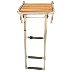 Swim Platform with Telescopic Ladder - 450mm x 390mm (17-23/32" x 15-23/64") - Stainless Steel 316