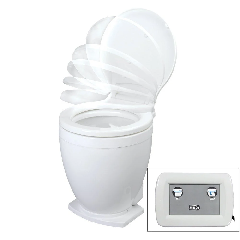 Jabsco Lite Flush Electric 12V Toilet w/Control Panel – Marine Electrical Replacement Part