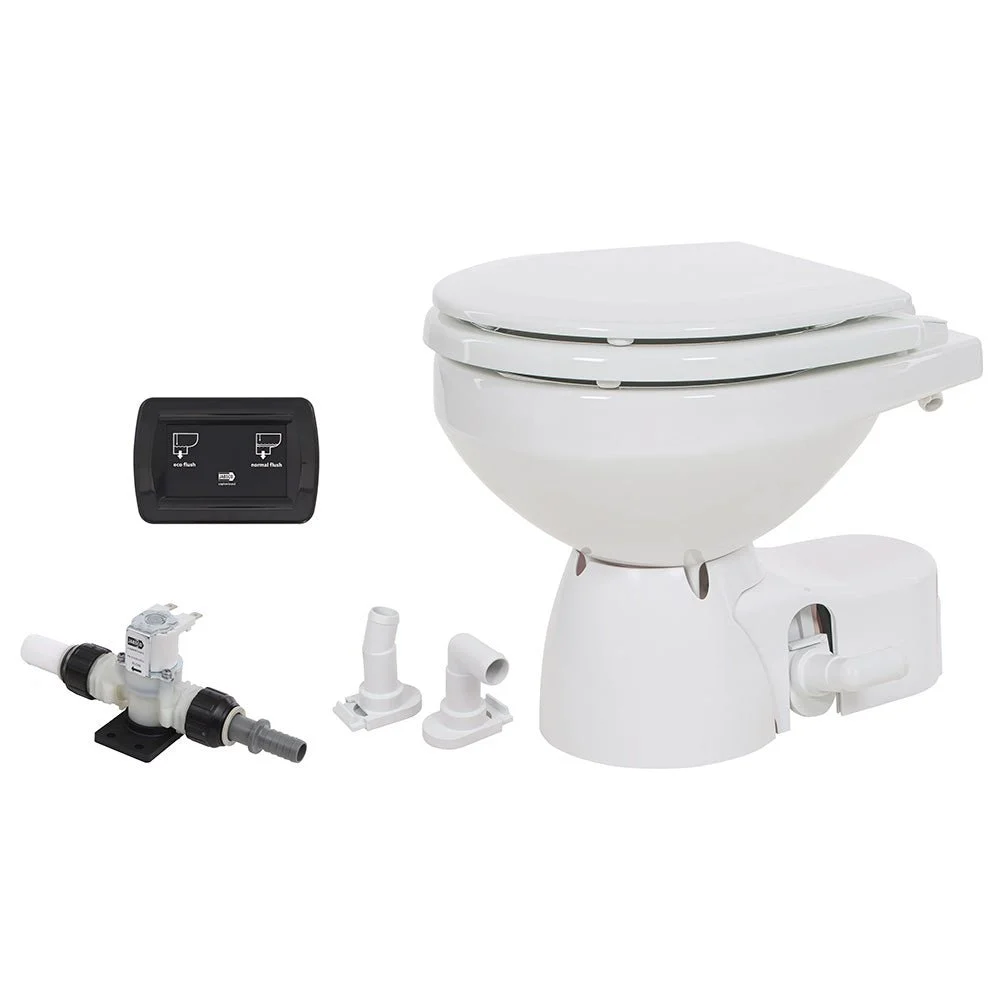 Jabsco Quiet Flush E2 Fresh Water Toilet Compact Bowl - 12V - Soft Close Lid – Boat Pump & Plumbing Part