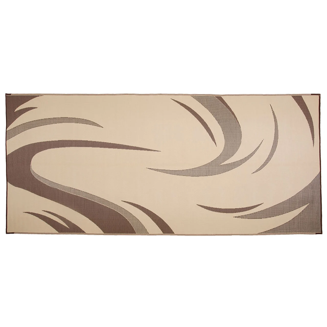 Ming's Mark Sd8187 Stylish Camping Swish Patio Mat - 8' X 18', Brown/tan (reversible) - SD8187