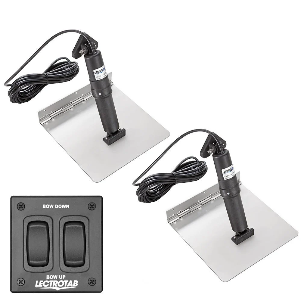Lectrotab XKA Stainless Steel Trim Tab Kit w/Rocker Switch - 12 x 24 – Marine Boat Replacement Part