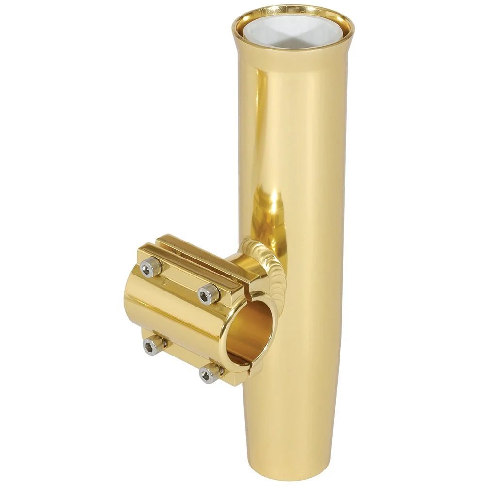 Lee's Tackle Lee's Clamp-On Rod Holder - Gold Aluminum - Horizontal Mount - Fits 1.315" O.D. Pipe – Marine Boat Replacement Part