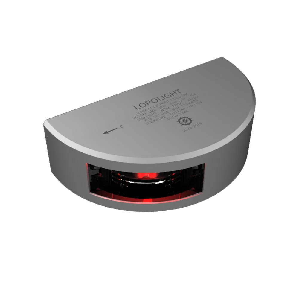 Lopolight Series 301-002 - Port Sidelight - 2NM - Vertical Mount - Red - Silver Housing – Marine Electrical Replacement Part