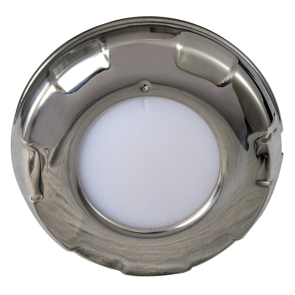 Lumitec Aurora - LED Dome Light - Polished SS Finish - 2-Color White/Blue Dimming – Marine Electrical Replacement Part