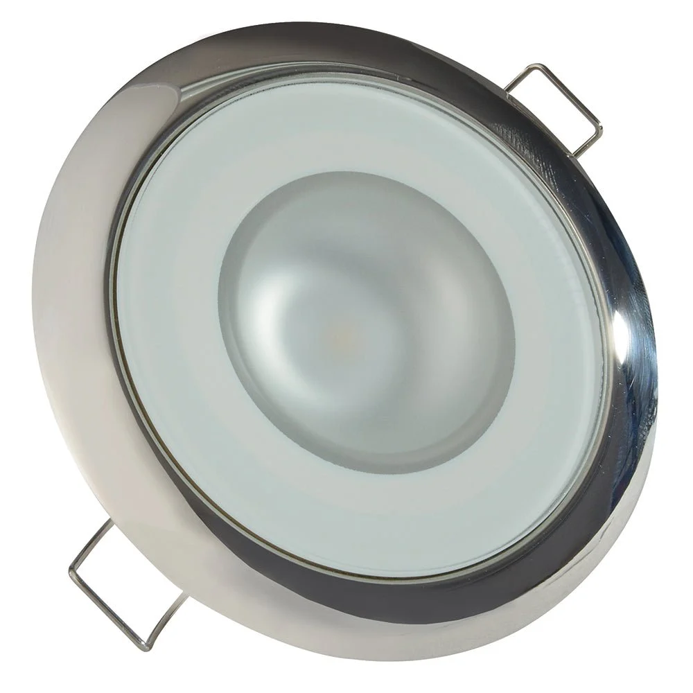 Lumitec Mirage - Flush Mount Down Light - Glass Finish/Polished SS Bezel - White Non-Dimming – Marine Boat Replacement Part