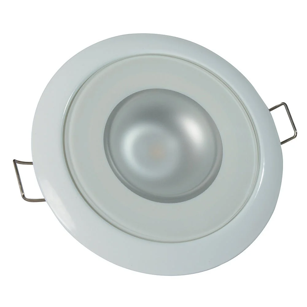 Lumitec Mirage - Flush Mount Down Light - Glass Finish/White Bezel - 4-Color White/Red/Blue/Purple Non- – Marine Boat Replacement Part