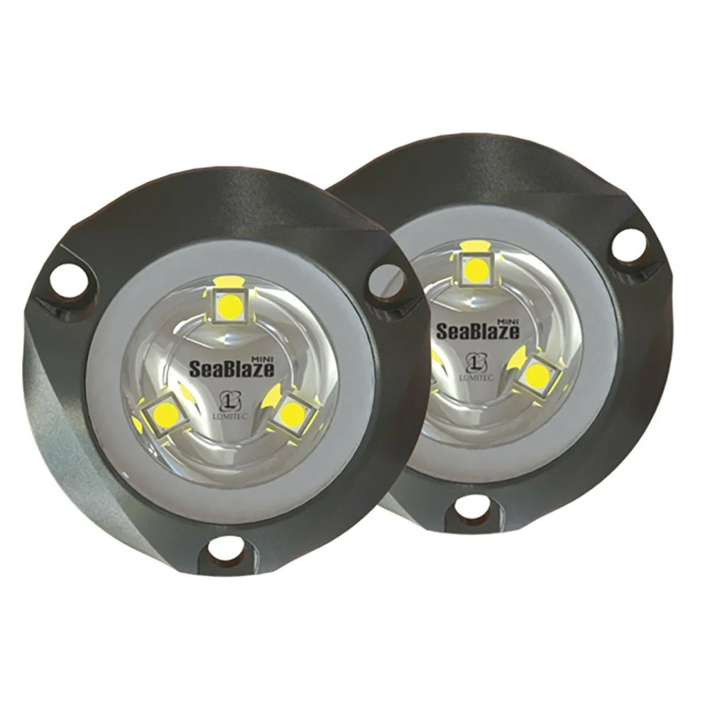 Lumitec SeaBlaze Mini Underwater Light - Pair - Brushed Finish - White Non-Dimming – Marine Boat Replacement Part