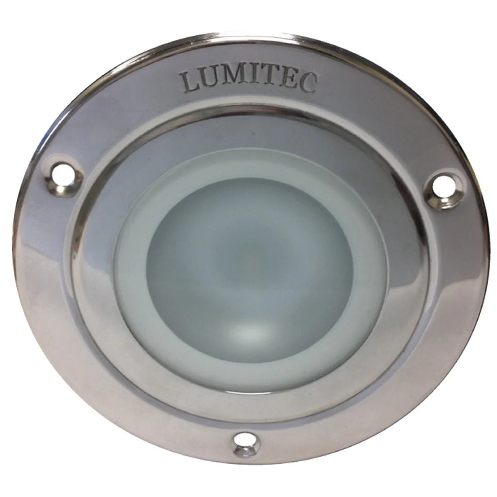 Lumitec Shadow - Flush Mount Down Light - Polished SS Finish - 3-Color Red/Blue Non Dimming w/White Dim – Marine Boat Replacement Part