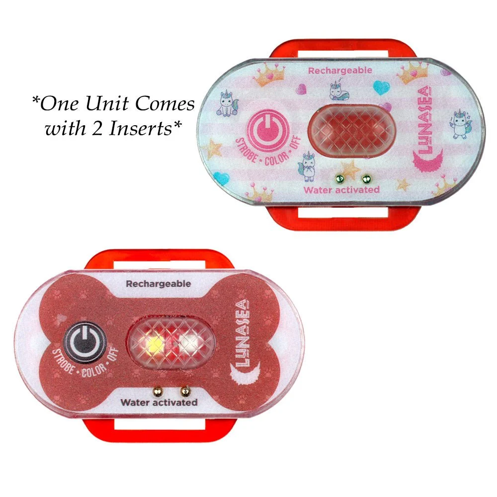 Lunasea Lighting Lunasea Child/Pet Safety Water Activated Strobe Light - Red Case, Blue Attention Light – Marine Boat Replacement Part