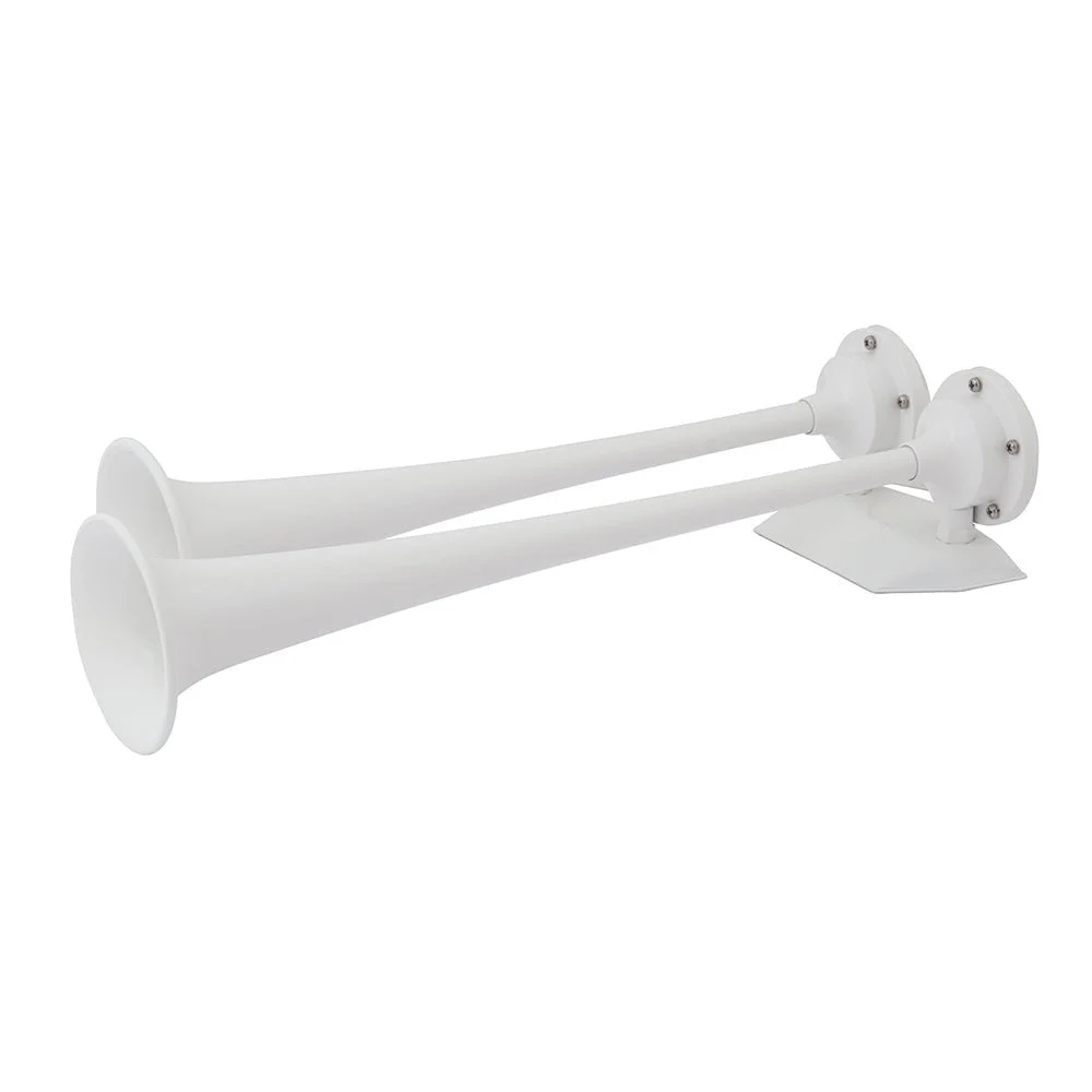 Marinco 12V White Epoxy Coated Dual Trumpet Air Horn – Marine Boat Replacement Part
