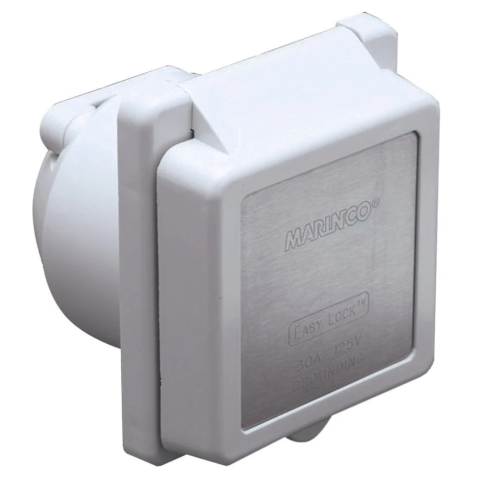 Marinco 301EL-B 30A Power Inlet - White - 125V – Marine Boat Replacement Part