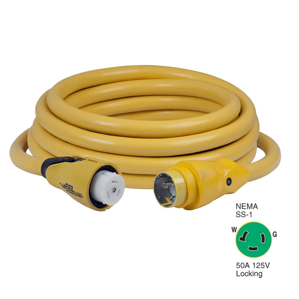Marinco CS503-25 EEL 50A 125V Shore Power Cordset - 25' - Yellow – Marine Boat Replacement Part