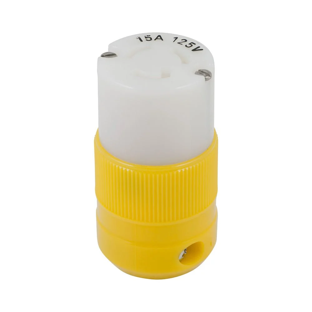 Marinco Locking Connector - 15A, 125V - Yellow – Marine Electrical Replacement Part