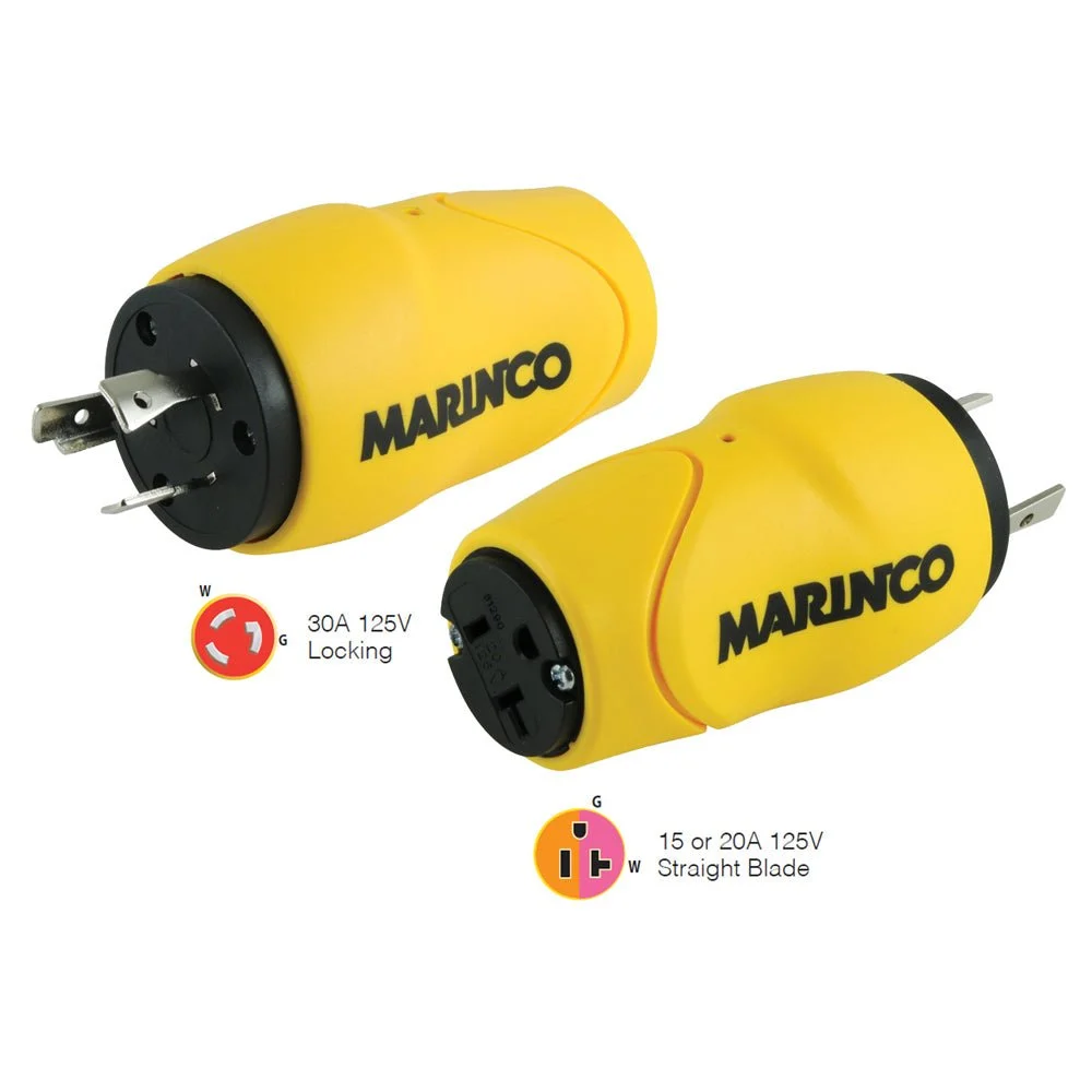 Marinco Straight Adapter, 30A Male - 15A Female – Marine Boat Replacement Part