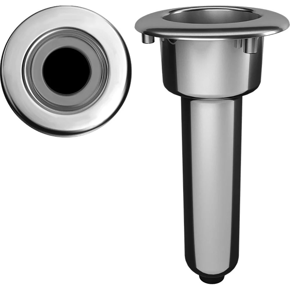 Mate Series Elite Screwless Stainless Steel 0° Rod & Cup Holder - Drain - Round Top – Marine Boat Replacement Part