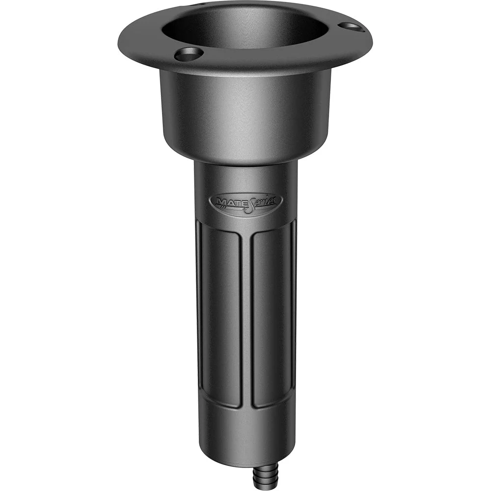 Mate Series Plastic 0° Rod & Cup Holder - Drain - Round Top - Black – Marine Boat Replacement Part