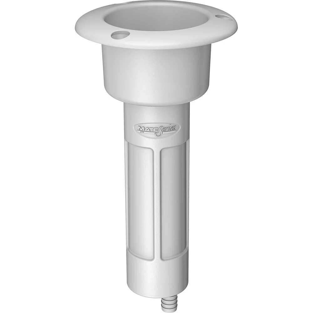 Mate Series Plastic 0° Rod & Cup Holder - Drain - Round Top - White – Marine Boat Replacement Part