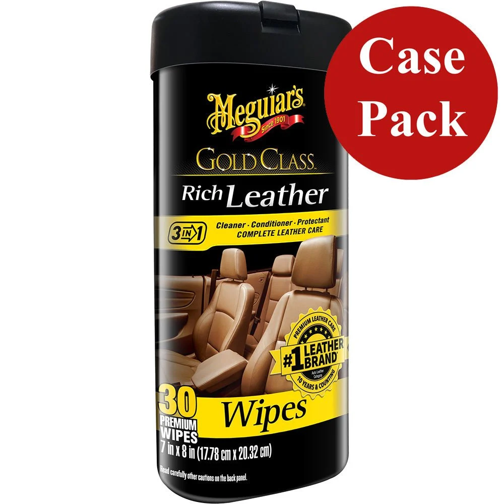 Meguiar's Gold Class™ Rich Leather Cleaner & Conditioner Wipes *Case of 6* – Marine Boat Replacement Part