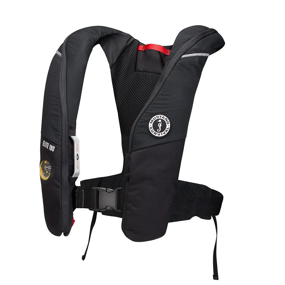 Mustang Survival Mustang Elite 190 Offshore Inflatable PFD - Black – Marine Boat Replacement Part