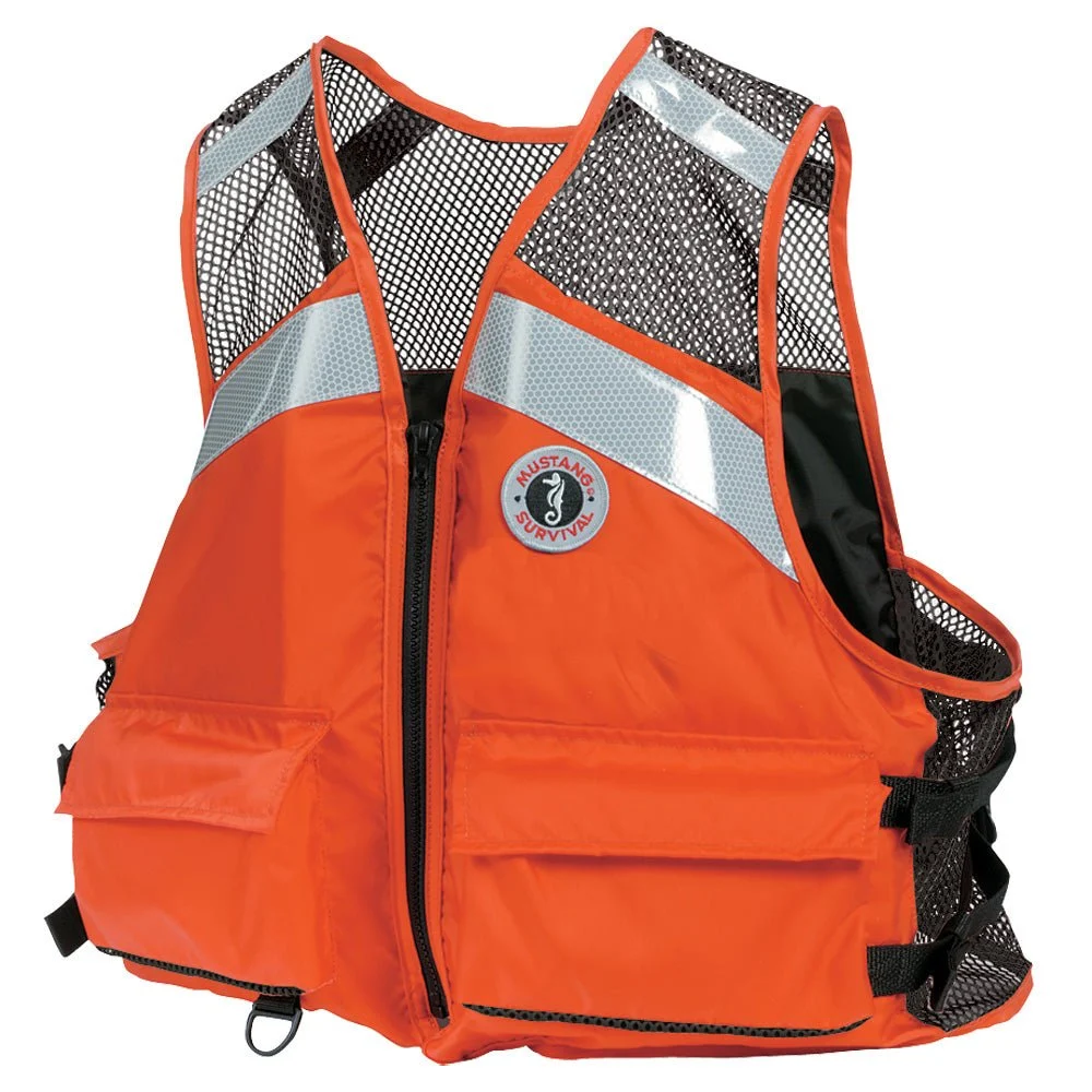 Mustang Survival Mustang Industrial Mesh Vest - Orange - 4XL/5XL – Marine Engine Cooling Replacement Part