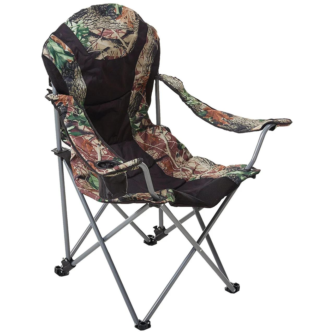 Ming's Mark 36030 Foldable Reclining Camp Chair - Black/camo - 36030