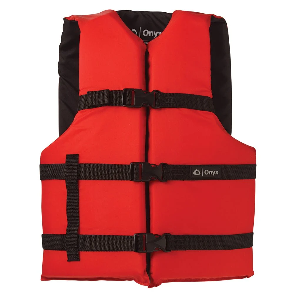 Onyx Outdoor Onyx Nylon General Purpose Life Jacket - Adult Universal - Red – Marine Boat Replacement Part
