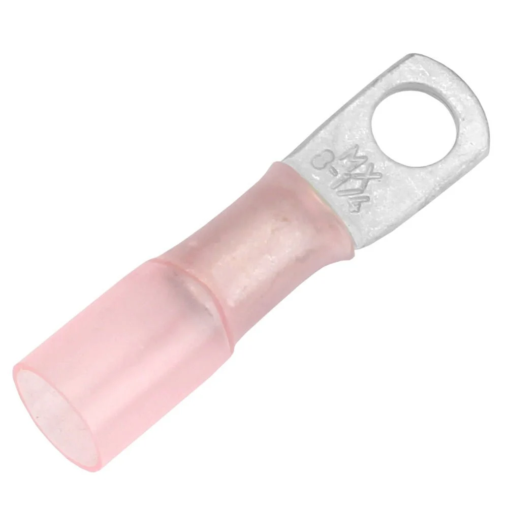 Pacer 8 AWG Heat Shrink Ring Terminal - 1/4" Stud Size - 25 Pack – Marine Electrical Replacement Part