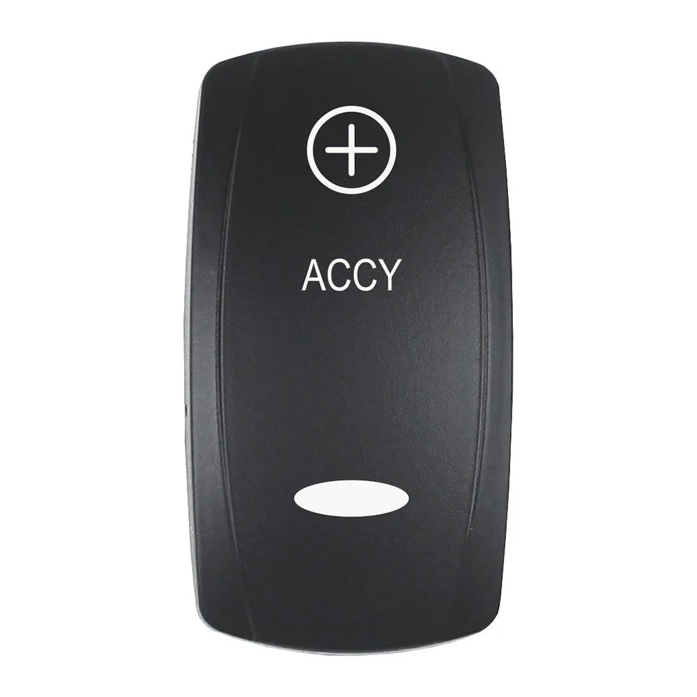 Pacer Actuator - 'ACCY' f/V Series Contura Switches - Black - Laser Etched (Top/Bottom Light) – Marine Boat Replacement Part