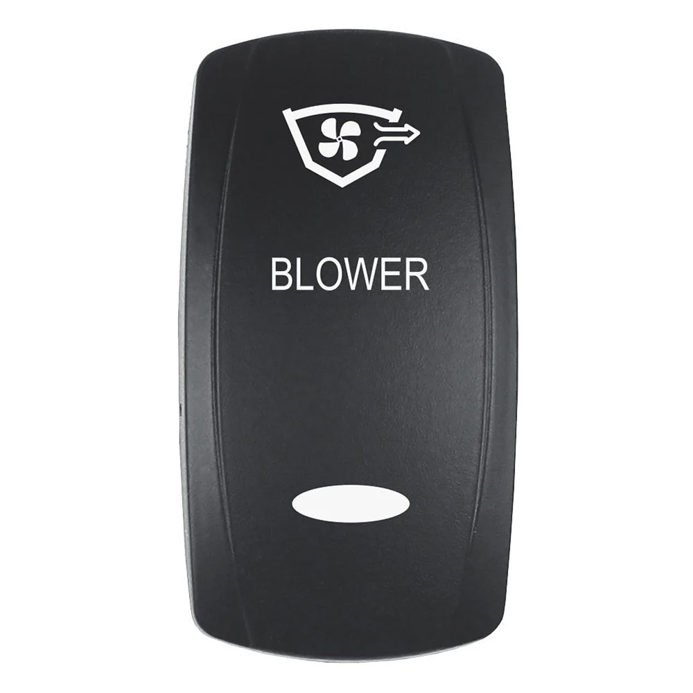 Pacer Actuator - 'BLOWER' f/V Series Contura Switches - Black - Laser Etched (Top/Bottom Light) – Marine Boat Replacement Part