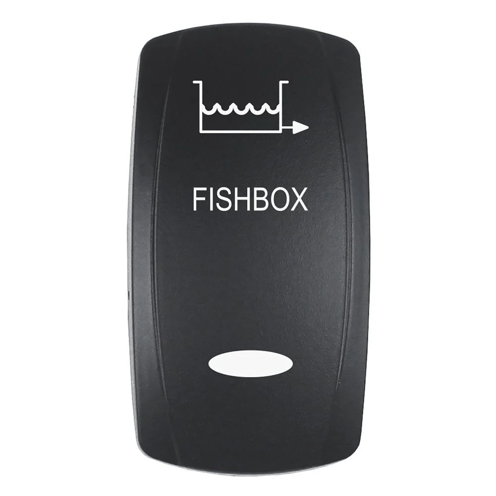 Pacer Actuator - 'FISHBOX' f/V Series Contura Switches - Black - Laser Etched (Top/Bottom Light) – Marine Boat Replacement Part