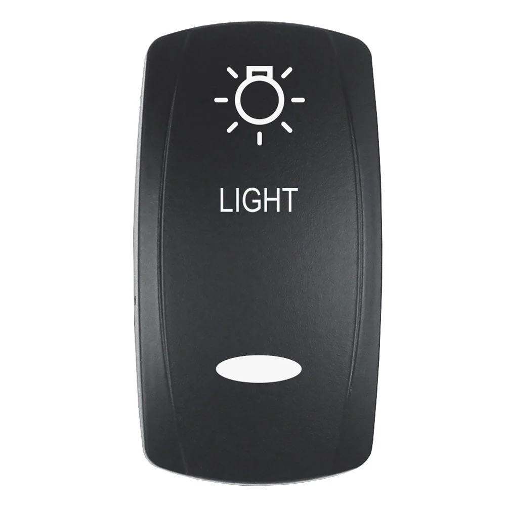 Pacer Actuator - 'LIGHT' f/V Series Contura Switches - Black - Laser Etched (Top/Bottom Light) – Marine Boat Replacement Part