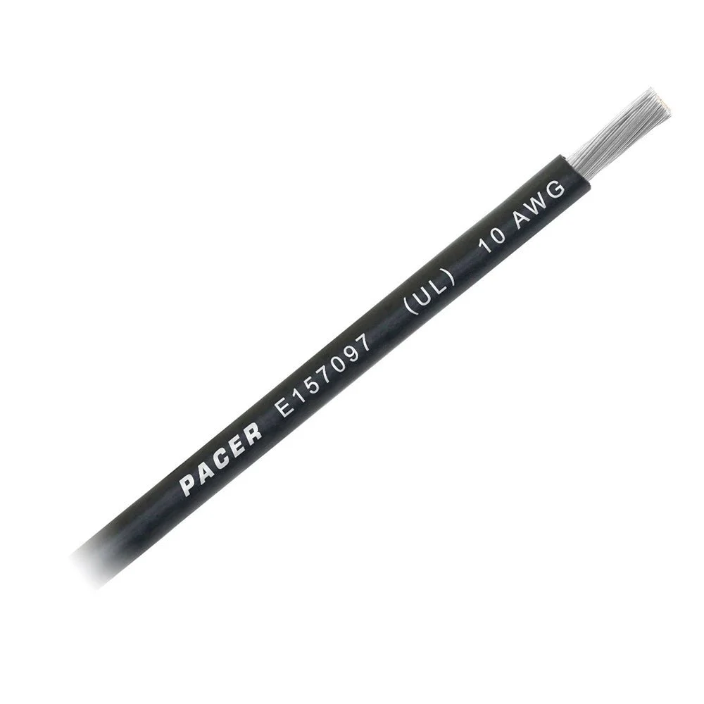 Pacer Black 10 AWG Battery Cable - Sold By The Foot – Marine Electrical Replacement Part
