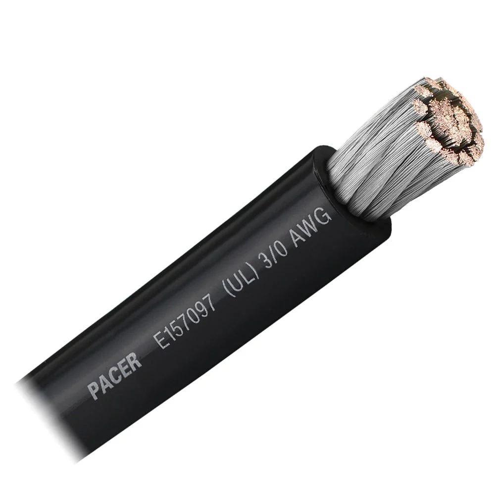 Pacer Black 3/0 AWG Battery Cable - Sold By The Foot – Marine Electrical Replacement Part