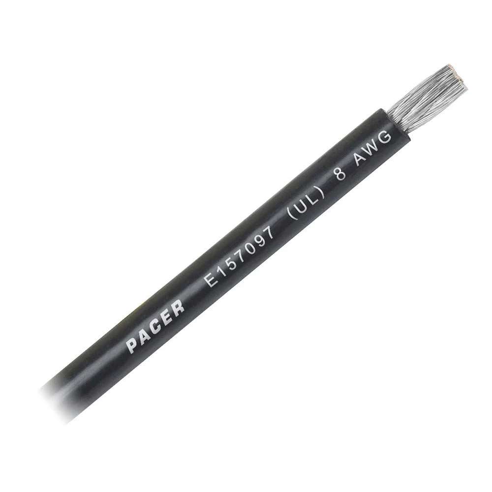 Pacer Black 8 AWG Battery Cable - Sold By The Foot – Marine Electrical Replacement Part
