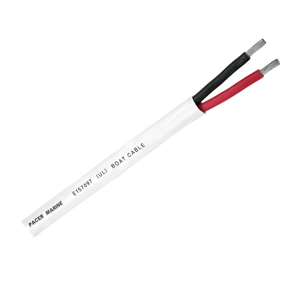 Pacer Duplex 2 Conductor Cable - 250' - 14/2 AWG - Round Cable - Red, Black – Marine Electrical Replacement Part
