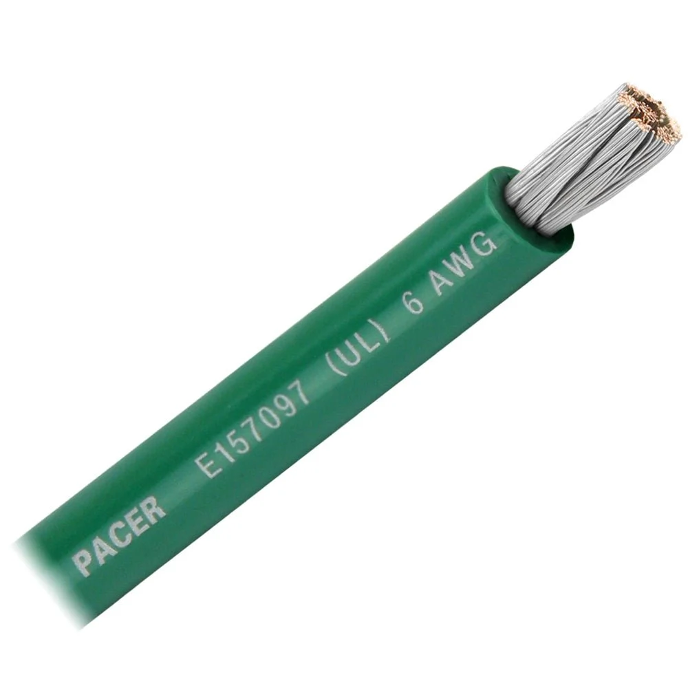 Pacer Green 6 AWG Battery Cable - Sold By The Foot – Marine Electrical Replacement Part