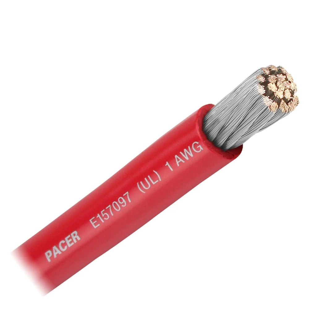 Pacer Red 1 AWG Battery Cable - Sold By The Foot – Marine Electrical Replacement Part